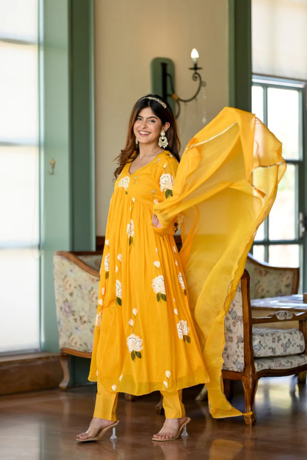 SIYA CHIFFON HANDPAINT SET