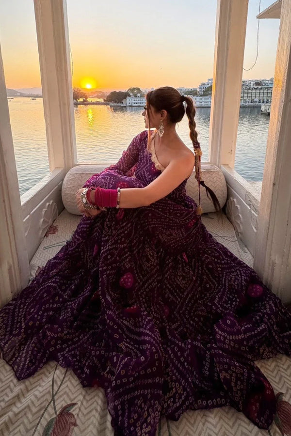 NIHARI PURPLE BANDHANI GOWN