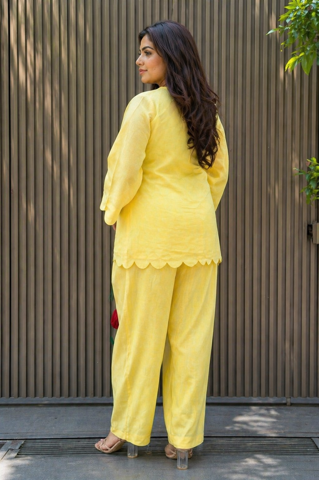 AZMARA YELLOW PURE MUL COTTON FARSHI SET