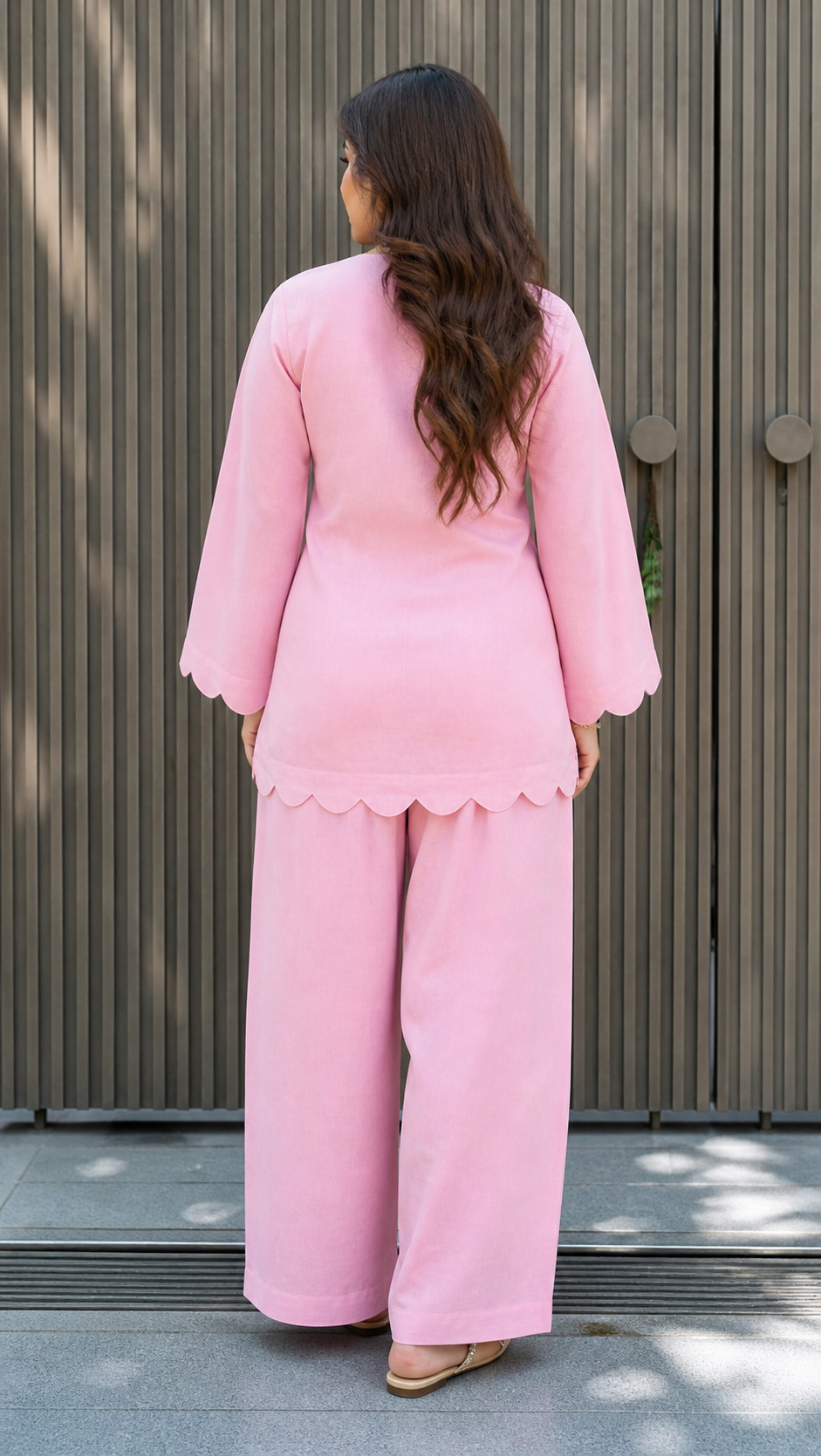 AZMARA PINK PURE MUL COTTON FARSHI SET