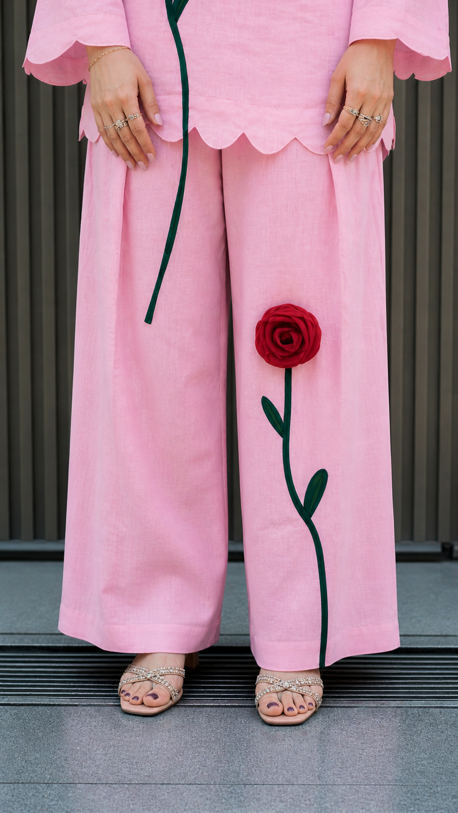 AZMARA PINK PURE MUL COTTON FARSHI SET