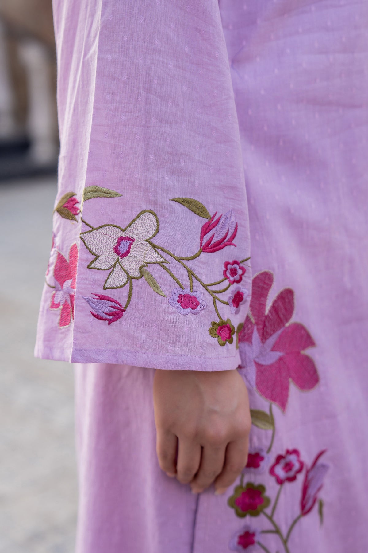 MUSKAAN LILAC PURE COTTON FLORAL SUIT SET