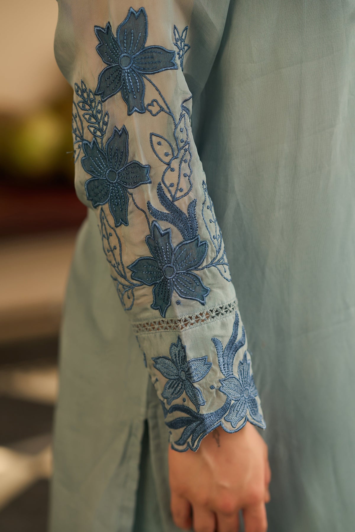KUDRAT POWDER BLUE ORGANZA SUIT SET