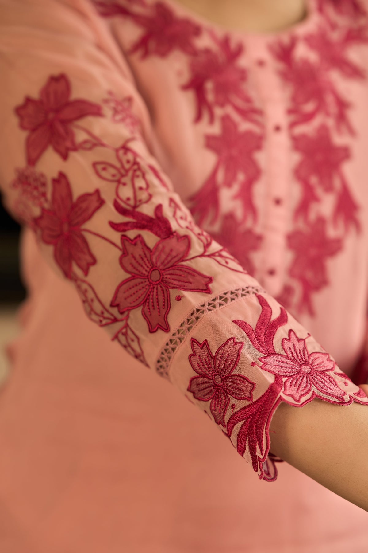 KUDRAT BLUSH PINK ORGANZA SUIT SET