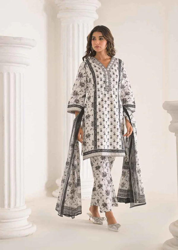 ATIFA SHORT LENGTH COTTON 3 PIECE SUIT SET