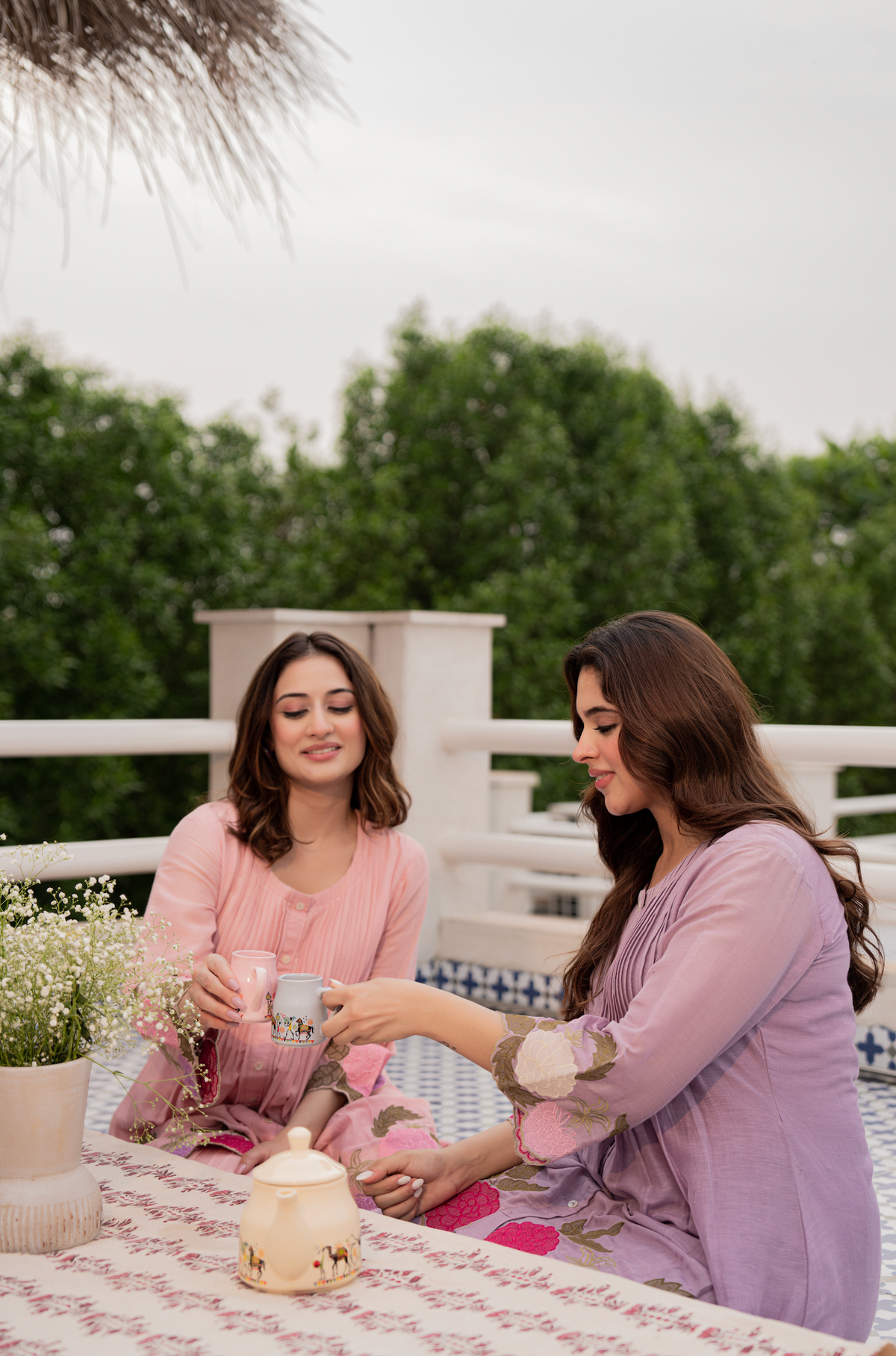 RYMA LAVENDER MUL CHANDERI SET