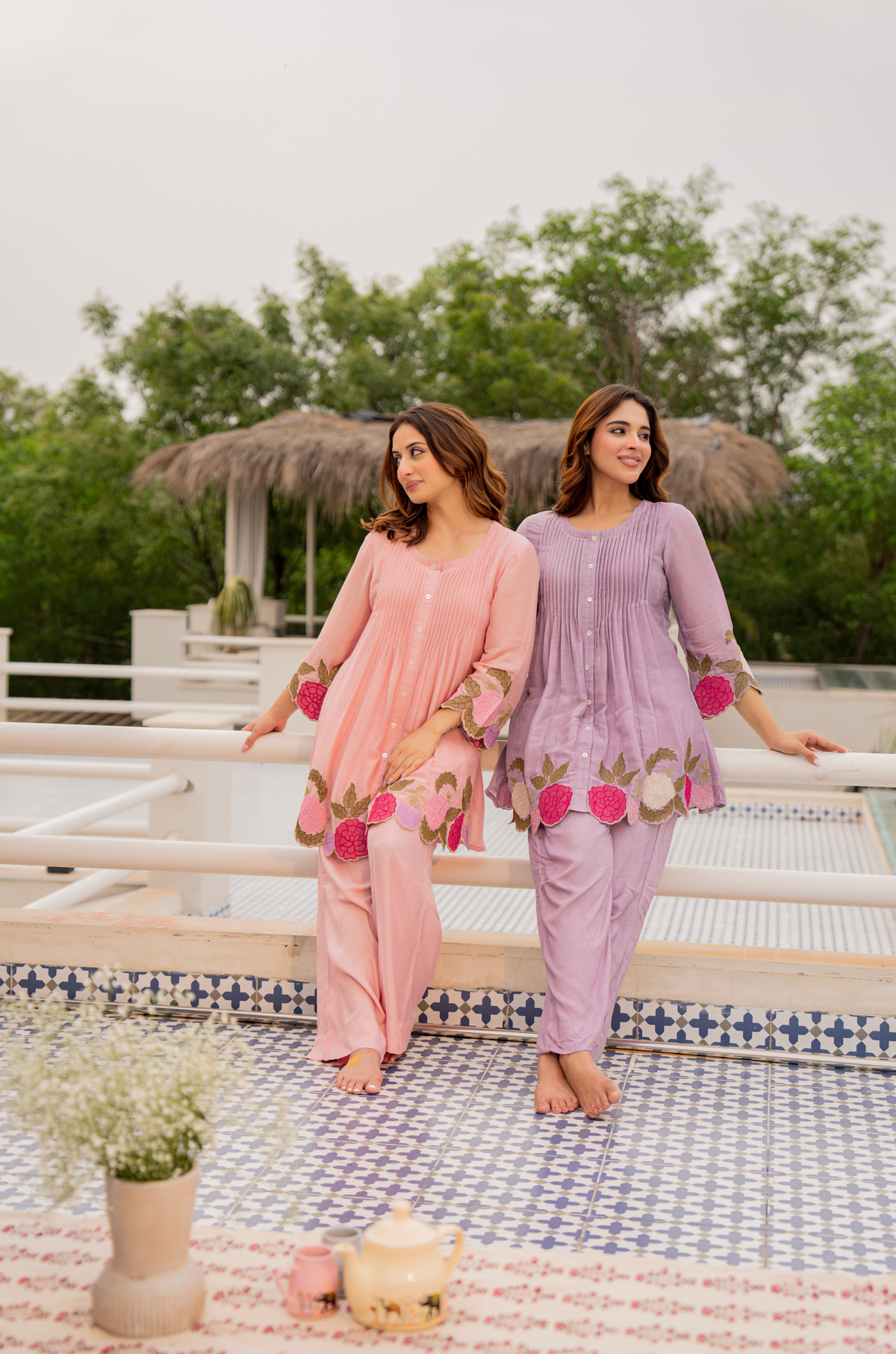 RYMA LAVENDER MUL CHANDERI SET