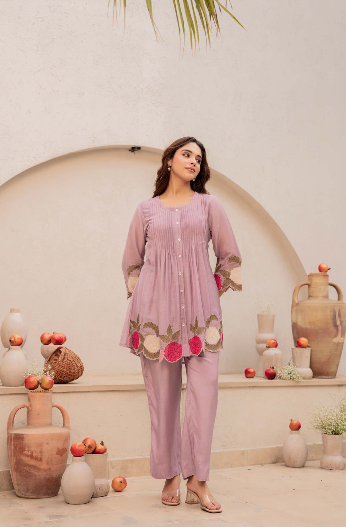 RYMA LAVENDER MUL CHANDERI SET