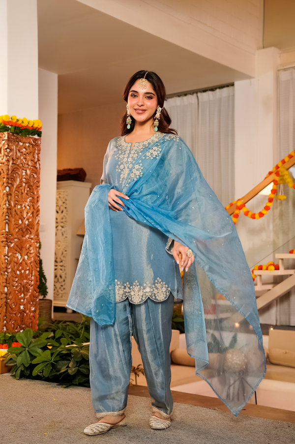 HAANIA SERENE MIST TISSUE SILK SUIT SET