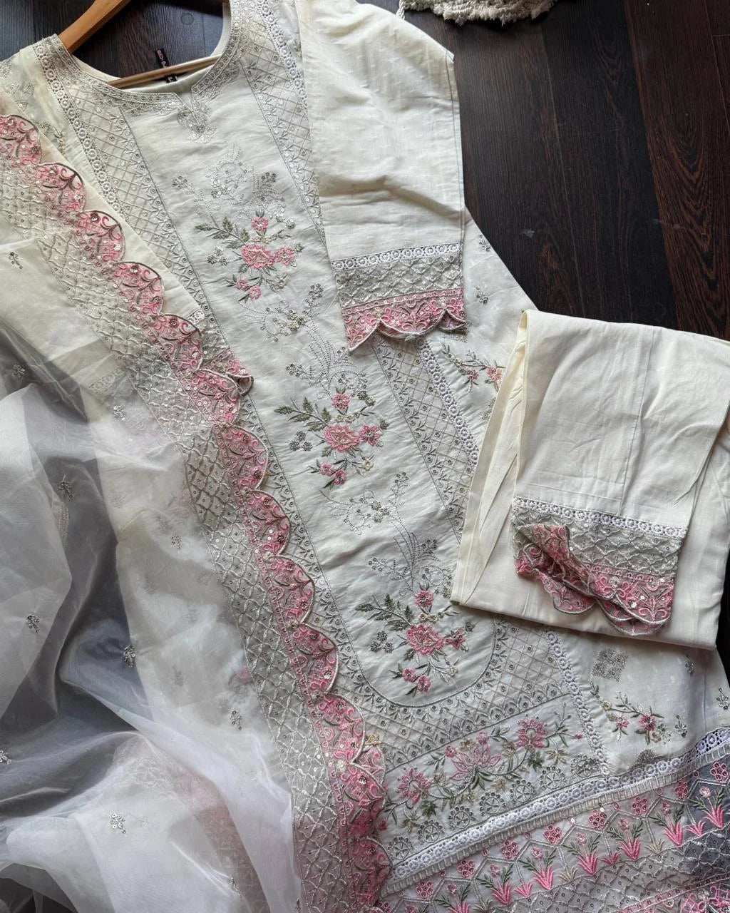SAHIBA PREMIUM COTTON PAKISTANI EMBROIDERED SUIT SET