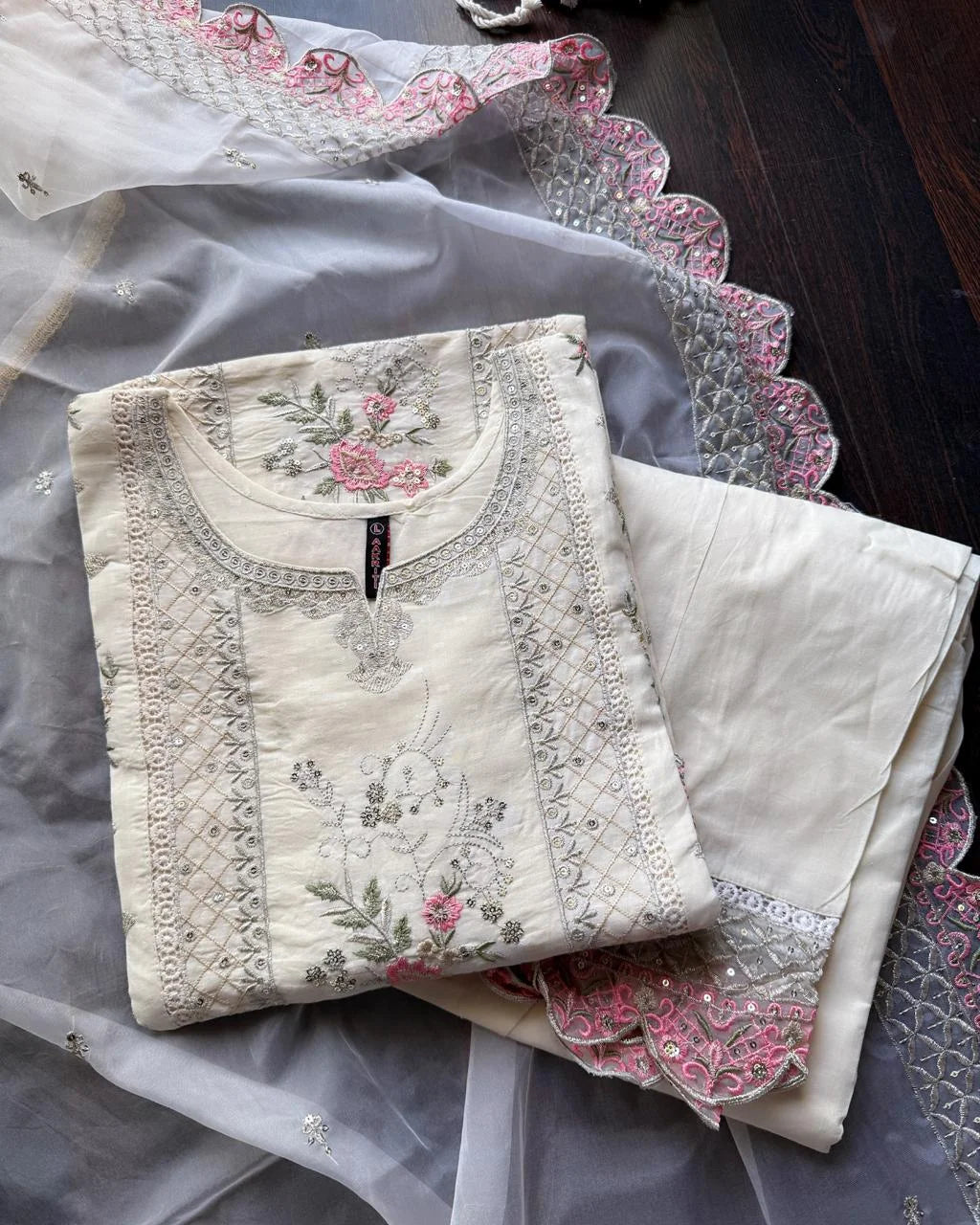SAHIBA PREMIUM COTTON PAKISTANI EMBROIDERED SUIT SET