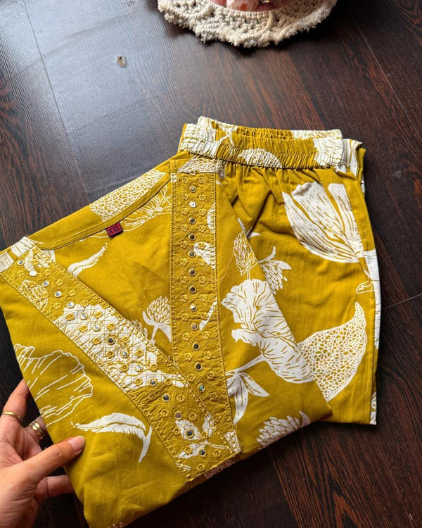 LIME PREMIUM COTTON A-LINE CO-ORD SET