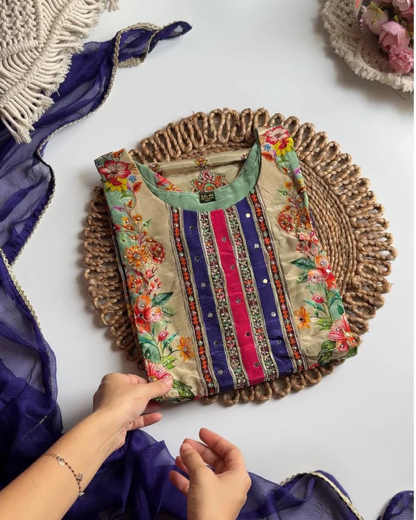 SAJNI IVORY PREMIUM CREPE SHARARA SET