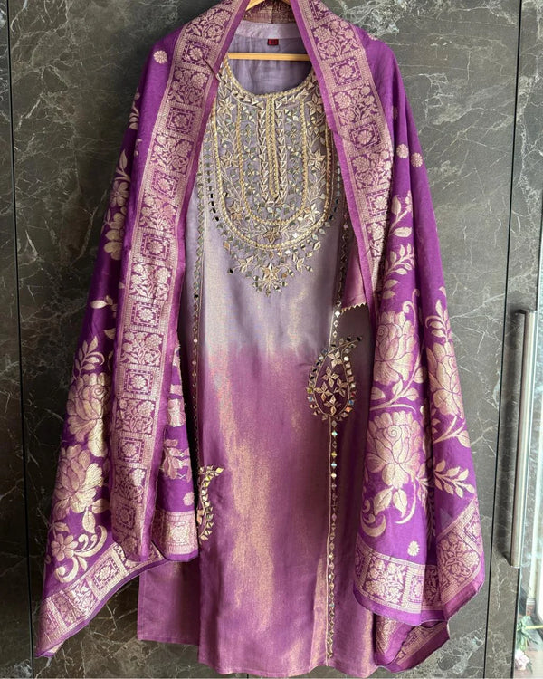 SAIRA LAVENDER PURE SHIMMER TISSUE DUAL TONED GOTTA WORK SUIT