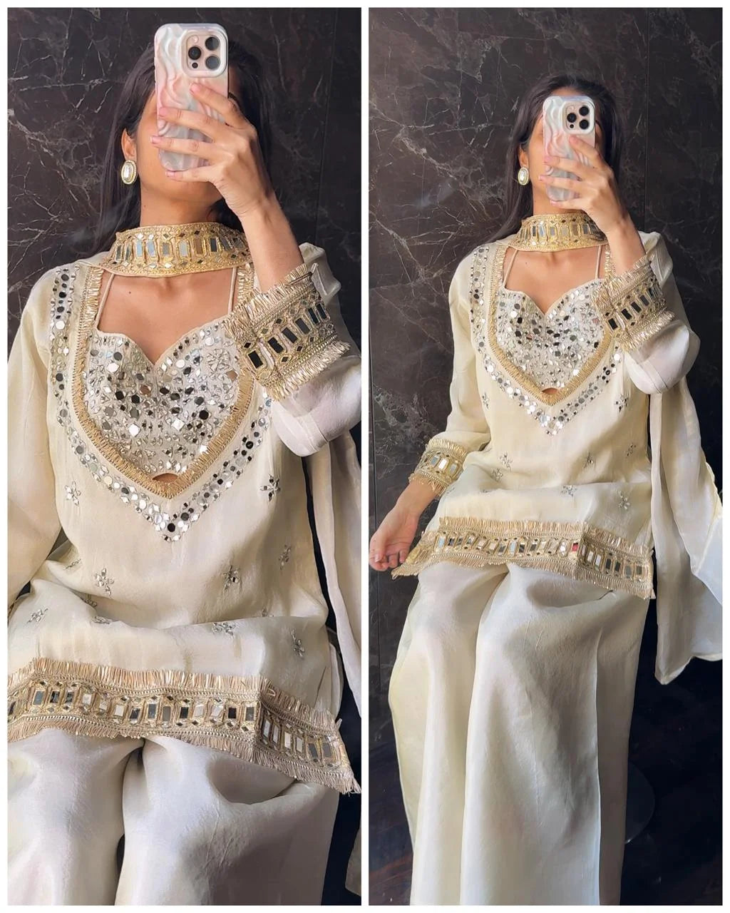 KASHISH PREMIUM IVORY TISSUE 4-PIECE BUSTIER SET