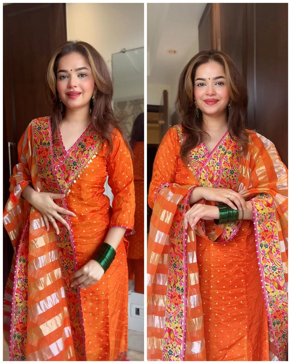 BHUMIKA PREMIUM CREPE TISSUE MEENAKARI SUIT