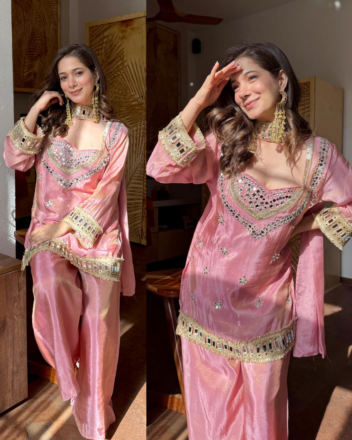 KASHISH PREMIUM PINK TISSUE 4-PIECE BUSTIER SET