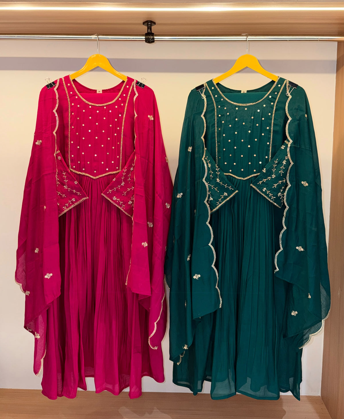 RUHANIYAT RANI PINK MUL CHANDERI ANARKALI SUIT SET