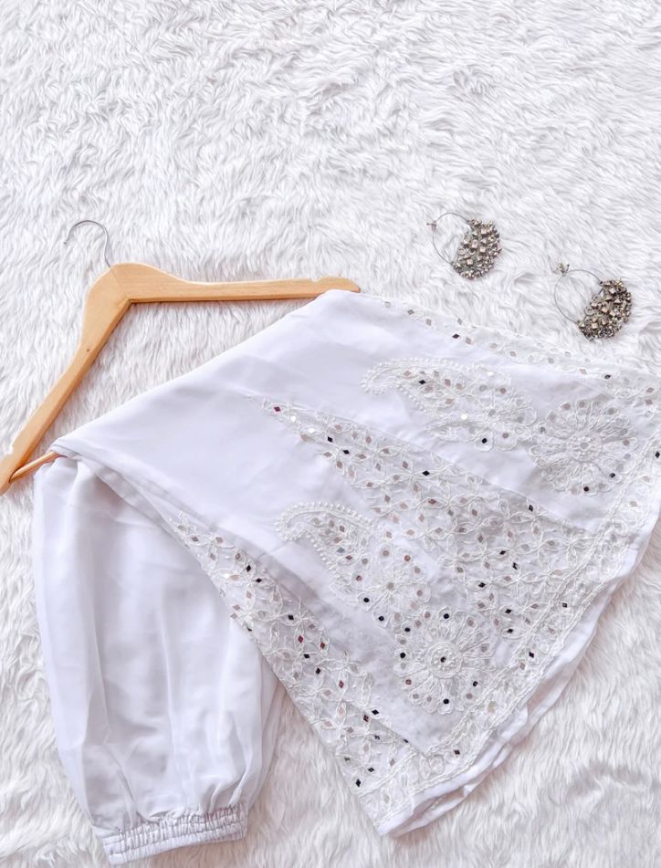 ZUBI CHIKANKARI GEORGETTE SHARARA - Ethnic Naari