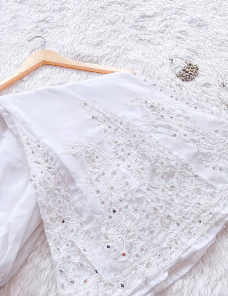 ZUBI CHIKANKARI GEORGETTE SHARARA - Ethnic Naari