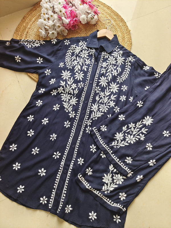 HAYAA NAVY BLUE MODAL CO-ORD SET