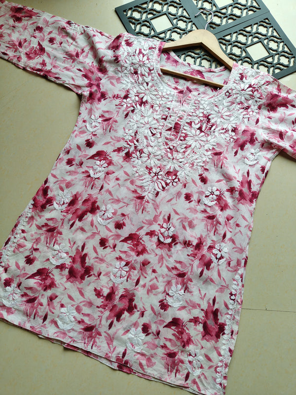 MISHKA PINK MUL COTTON SHORT KURTI