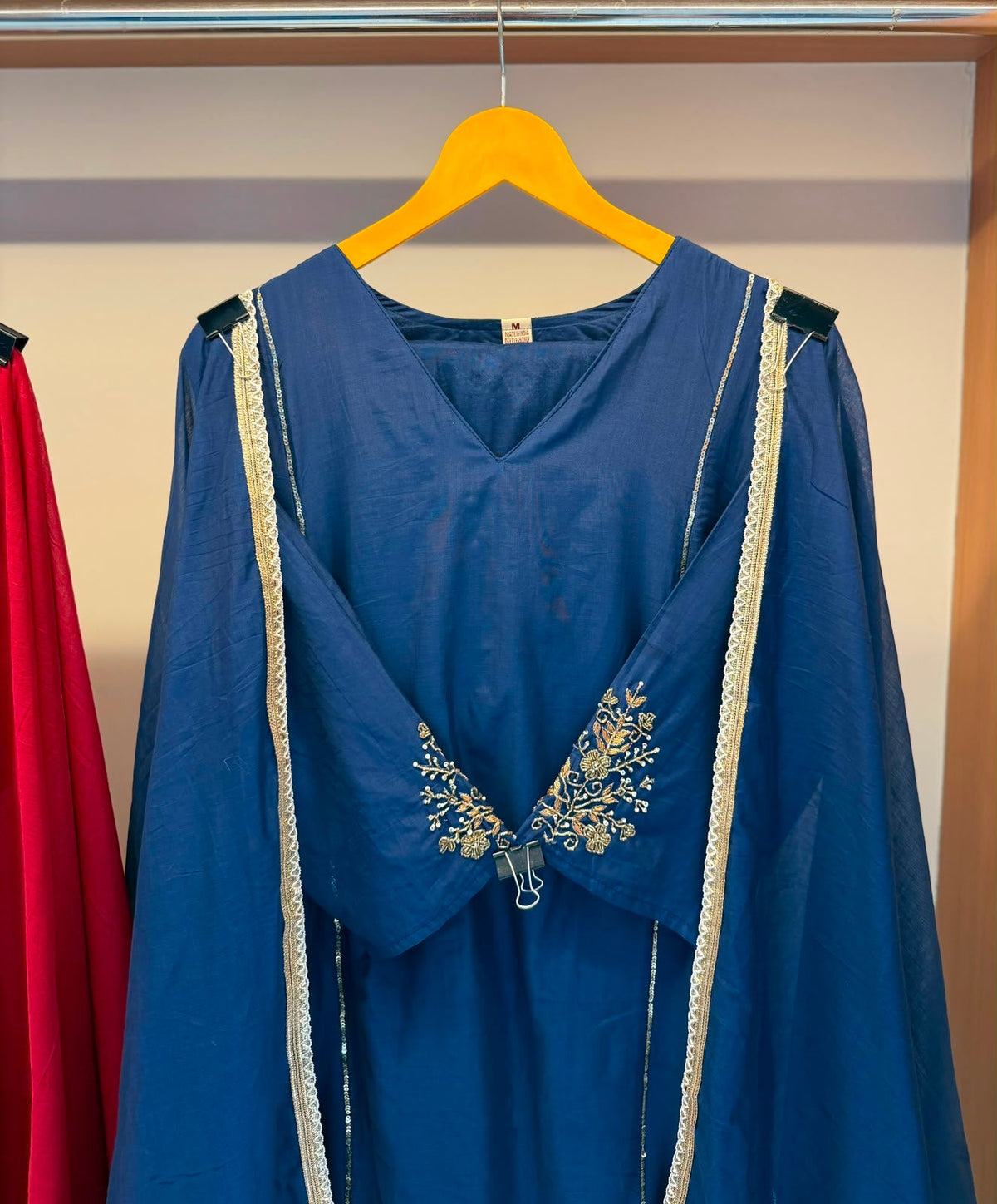 ZARINA BLUE BANARASI MUL CHANDERI SUIT SET