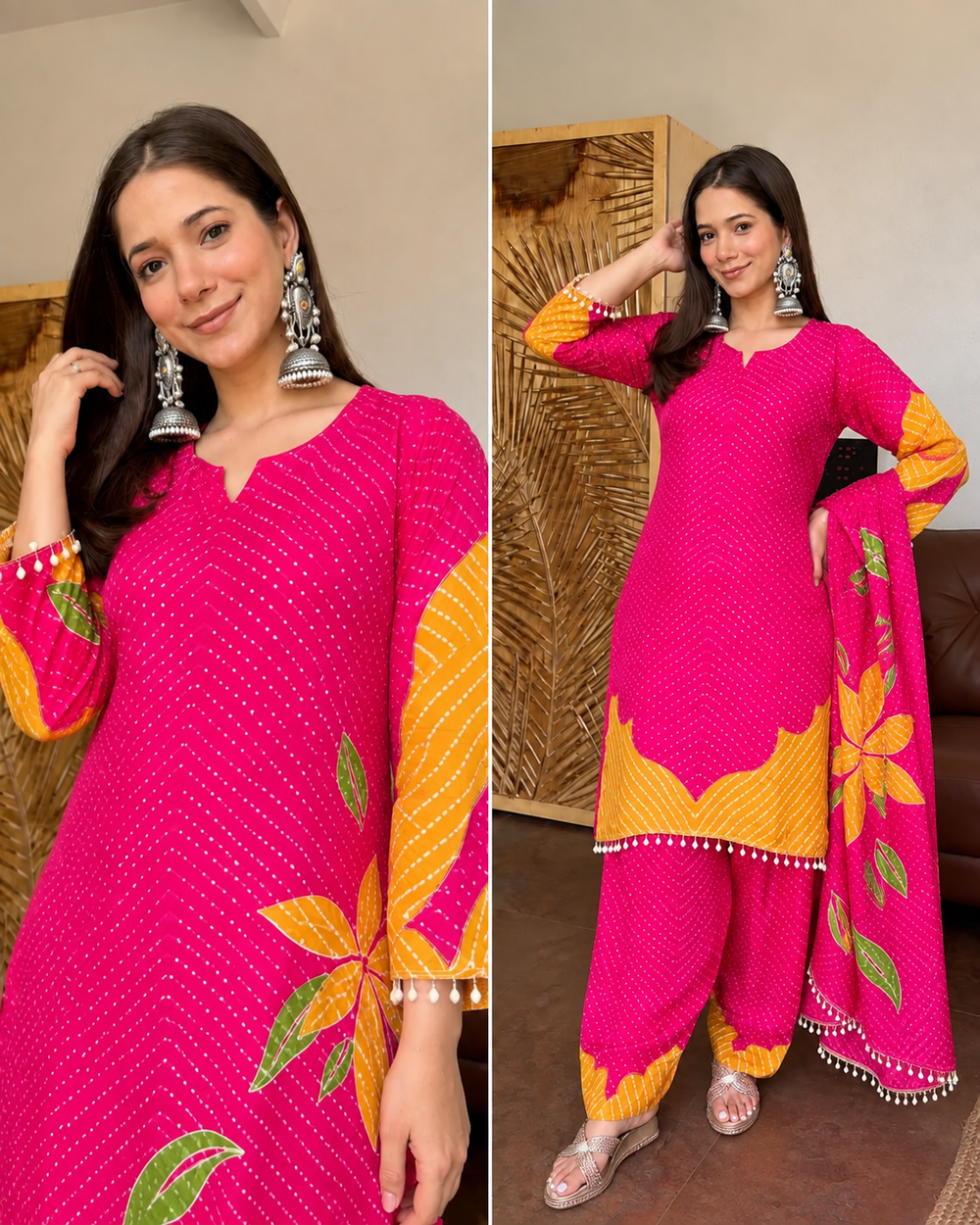 MOHINI MAGENTA PURE CREPE FARSHI SUIT SET
