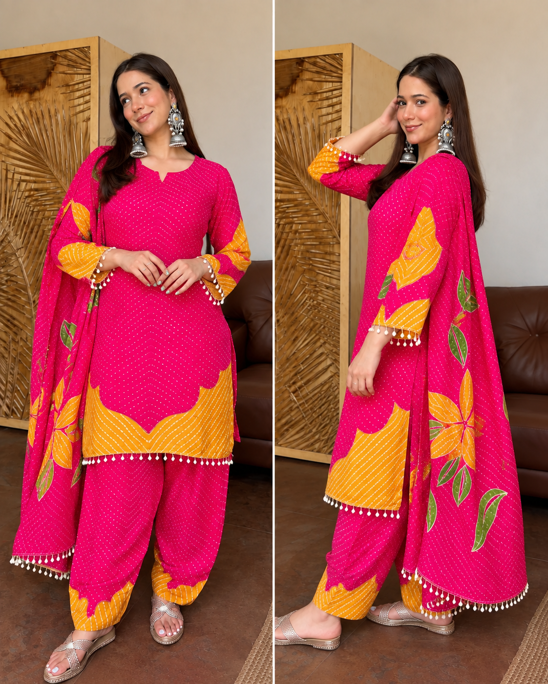 MOHINI MAGENTA PURE CREPE FARSHI SUIT SET